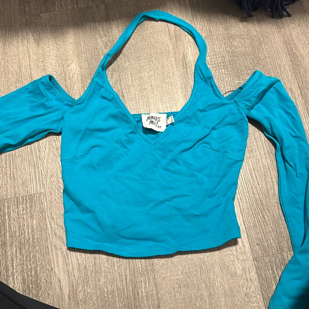 Princess Polly Blue Crop Top
